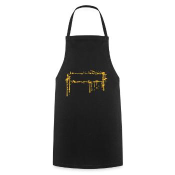 Urine Dirt Frame - Cooking Apron - black - Front - AI Model Male 185 dark (185cm)