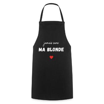 jamais sans ma blonde t-shirt assorti couple - Tablier de cuisine - noir - Devant - AI Model Male 185 dark (185cm)