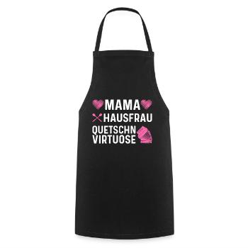 Mama Hausfrau Quetschn Virtuose, Steirische - Kochschürze - Schwarz - Vorne - AI Model Male 185 dark (185cm)