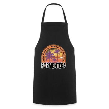 Formentera Été Sun Beach Sea Palms Vacances - Tablier de cuisine - noir - Devant - AI Model Male 185 dark (185cm)