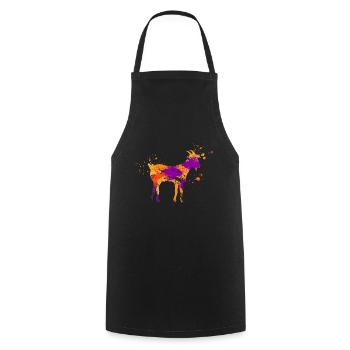 Farbklecks Retro Vintage Ziege - Kochschürze - Schwarz - Vorne - AI Model Male 185 dark (185cm)