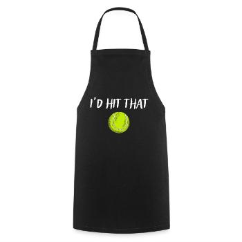 Funny Tennis Apparel Funny Sayings Id hit that - Cooking Apron - black - Front - AI Model Male 185 dark (185cm)