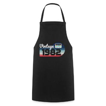 Vintage 1982 birth in 1982 gift man woman - Cooking Apron - black - Front - AI Model Male 185 dark (185cm)
