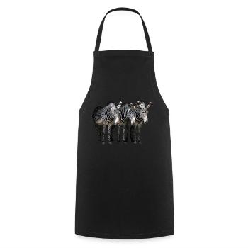 Drei Zebras - Kochschürze - Schwarz - Vorne - AI Model Male 185 dark (185cm)