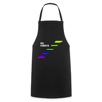 Via ferrata via ferrata Alpine mountain sports - Cooking Apron - black - Front - AI Model Male 185 dark (185cm)