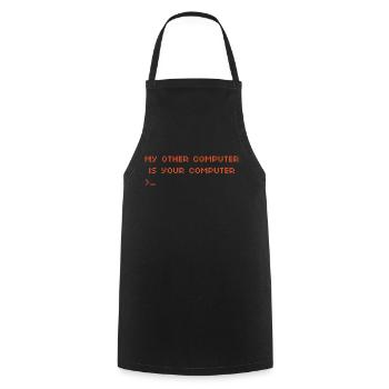 Funny Hacking Hacker Computer Programmer Gifts - Cooking Apron - black - Front - AI Model Male 185 dark (185cm)