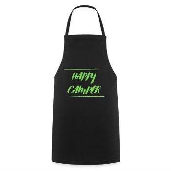 happy camper - Kochschürze - Schwarz - Vorne - AI Model Male 185 dark (185cm)