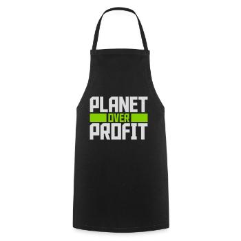 planet over profit Zitat - Kochschürze - Schwarz - Vorne - AI Model Male 185 dark (185cm)