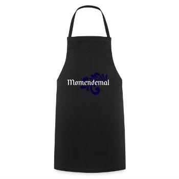 Momendemal - Hessisch Mundart - Kochschürze - Schwarz - Vorne - AI Model Male 185 dark (185cm)