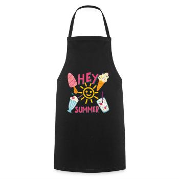 Hello Summer Sunshine Popsicle Lemonade - Cooking Apron - black - Front - AI Model Male 185 dark (185cm)