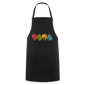 Guitar Pick Gift For Guitarist Retro Vintage - Cooking Apron - black - Front - AI Model Male 185 dark (185cm)