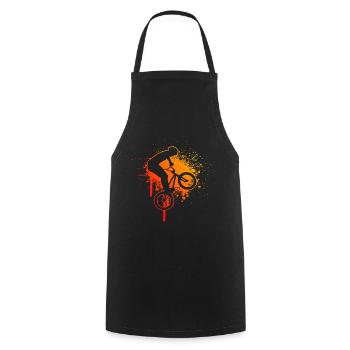 Women bmx cycling bike bmx bicycle men - Cooking Apron - black - Front - AI Model Male 185 dark (185cm)
