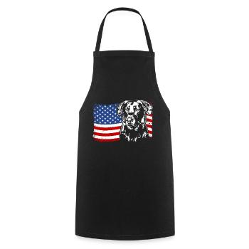 BEAUCERON America Flag Dogs Wilsigns - Cooking Apron - black - Front - AI Model Male 185 dark (185cm)