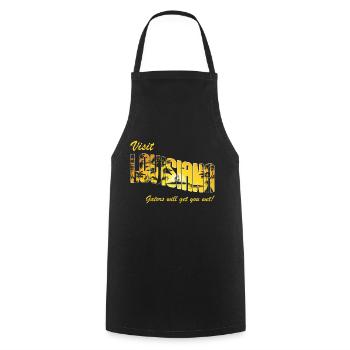 Alligator Hunter, Gators Get You Wet, Louisiana - Cooking Apron - black - Front - AI Model Male 185 dark (185cm)