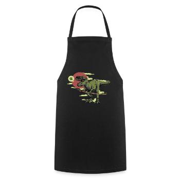 Dinosaure samouraï - Tablier de cuisine - noir - Devant - AI Model Male 185 dark (185cm)
