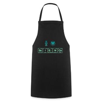 I LOVE SCIENCE - Science Symbols - Cooking Apron - black - Front - AI Model Male 185 dark (185cm)
