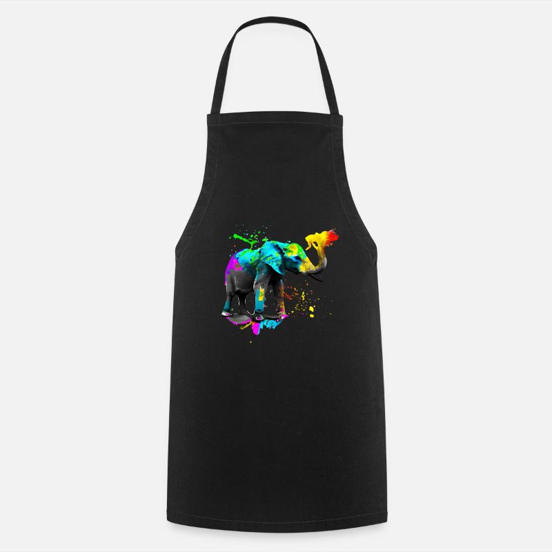 Safari Art Éléphant - Tablier de cuisine - noir