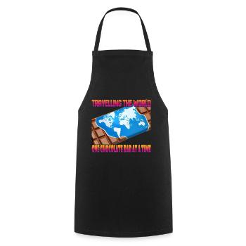 Travelling with a chocolate bar - Cooking Apron - black - Front - AI Model Male 185 dark (185cm)