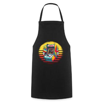 Retro Arcade Game Videospiel für Gamer - Kochschürze - Schwarz - Vorne - AI Model Male 185 dark (185cm)