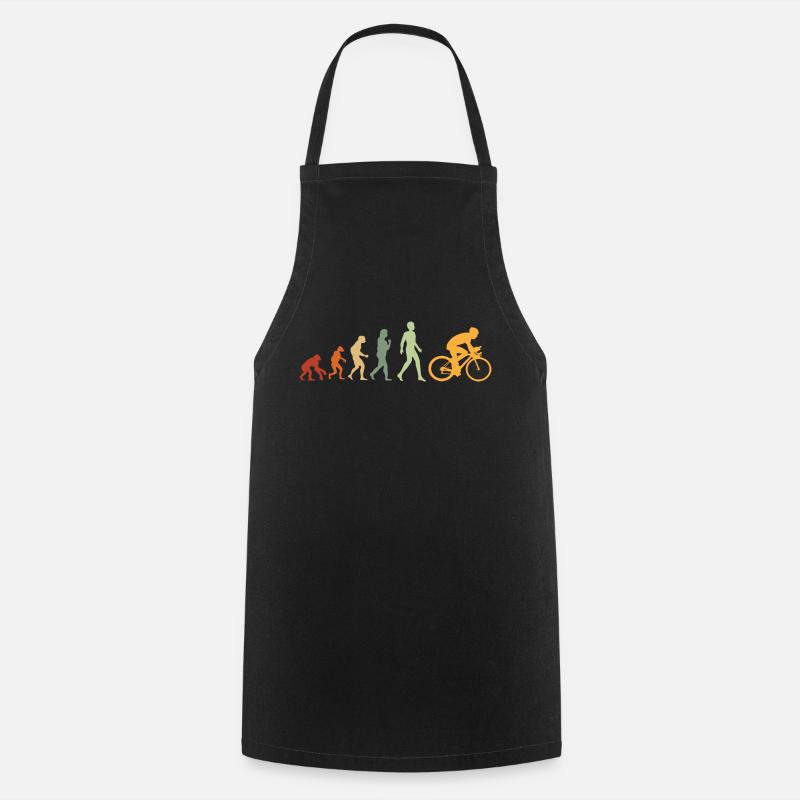 Evolution Cyclist Gift for Cyclist Bicycle MTB - Cooking Apron - black
