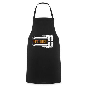 Pipelogist Pipefitter Wrench Plumber - Cooking Apron - black - Front - AI Model Male 185 dark (185cm)