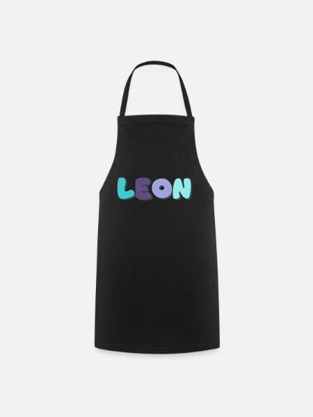 Name - Leon - Kochschürze - Schwarz
