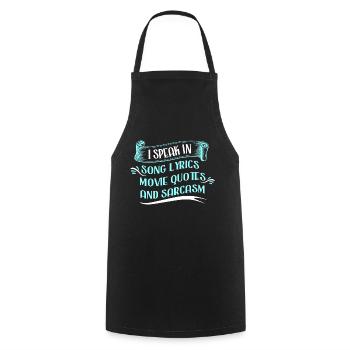 Je parle en paroles de chansons, citations de films et - Tablier de cuisine - noir - Devant - AI Model Male 185 dark (185cm)