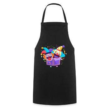 Clown, Carnival, Carnival, Carnival Costume, Parade, Celebration, Jester, - Cooking Apron - black - Front - AI Model Male 185 dark (185cm)