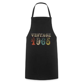 Vintage 1965- 59 th birthday - 59 ans - Tablier de cuisine - noir - Devant - AI Model Male 185 dark (185cm)