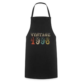 Vintage 1998- 26 th birthday - 26 ans - Tablier de cuisine - noir - Devant - AI Model Male 185 dark (185cm)