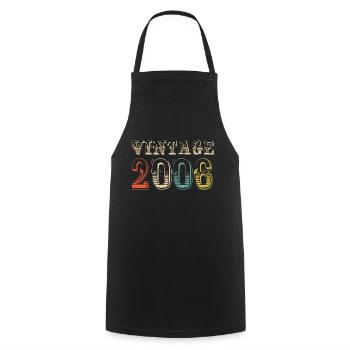 Jahrgang 2006 - 18. Geburtstag - 18 Jahre alt - Kochschürze - Schwarz - Vorne - AI Model Male 185 dark (185cm)