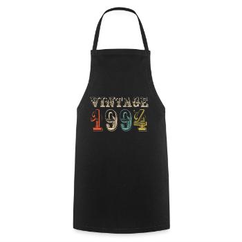 Vintage 1994- 30 th birthday - 30 ans - Tablier de cuisine - noir - Devant - AI Model Male 185 dark (185cm)