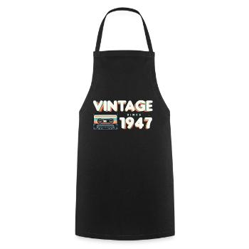 Musique Classique & Nostalgique Anniversaire - Vintage - Tablier de cuisine - noir - Devant - AI Model Male 185 dark (185cm)