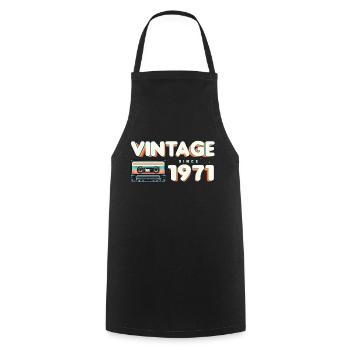 Retro Vintage 1971 Nostalgic Birthday Men Women - Cooking Apron - black - Front - AI Model Male 185 dark (185cm)