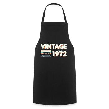 Vintage seit 1972 Nostalgik & Vintage Musik - Kochschürze - Schwarz - Vorne - AI Model Male 185 dark (185cm)