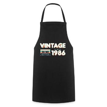 Jahrgang 1986 Retro Vintage Nostalgischer Geburtstag - Kochschürze - Schwarz - Vorne - AI Model Male 185 dark (185cm)