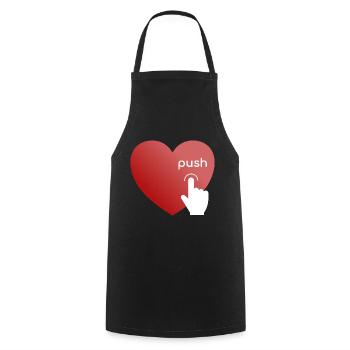 Push my Heart - Cooking Apron - black - Front - AI Model Male 185 dark (185cm)