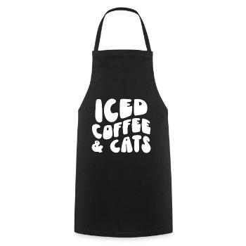 Eiskaffee & Katzenliebhaber - Kochschürze - Schwarz - Vorne - AI Model Male 185 dark (185cm)
