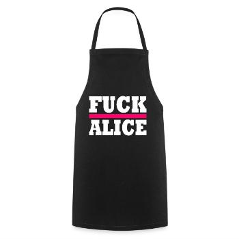 Fuck alice - Tablier de cuisine - noir - Devant - AI Model Male 185 dark (185cm)