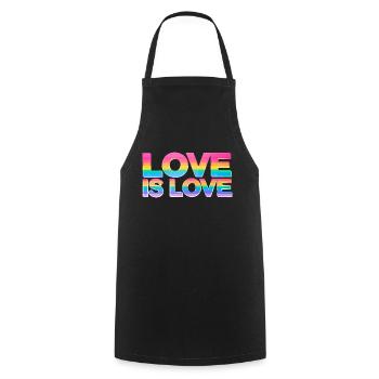 Love Is Love Mois de la Gay Pride LGBT CSD LGBTQ+ - Tablier de cuisine - noir - Devant - AI Model Male 185 dark (185cm)