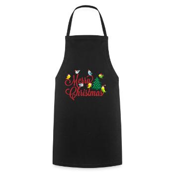 Budgie Christmas tree gift Christmas - Cooking Apron - black - Front - AI Model Male 185 dark (185cm)