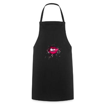 lippen - Kochschürze - Schwarz - Vorne - AI Model Male 185 dark (185cm)