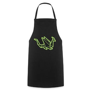 Origami: stolzer Drache - Tablier de cuisine - noir - Devant - AI Model Male 185 dark (185cm)