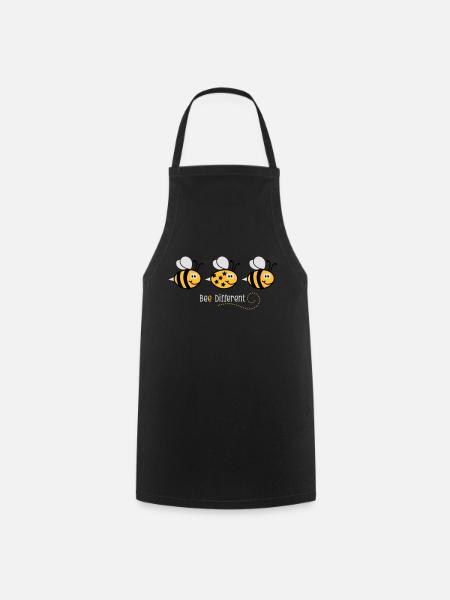 Be different - be yourself - Biene - Bee - 3C - Kochschürze - Schwarz