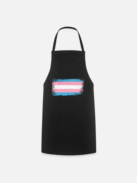 Transgender Flagge - Kochschürze - Schwarz