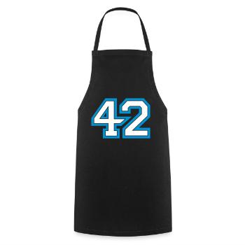 The answer is 42 - 2C color change - Cooking Apron - black - Front - AI Model Male 185 dark (185cm)