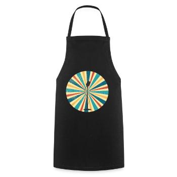Vintage Microphone Microphone - Cooking Apron - black - Front - AI Model Male 185 dark (185cm)
