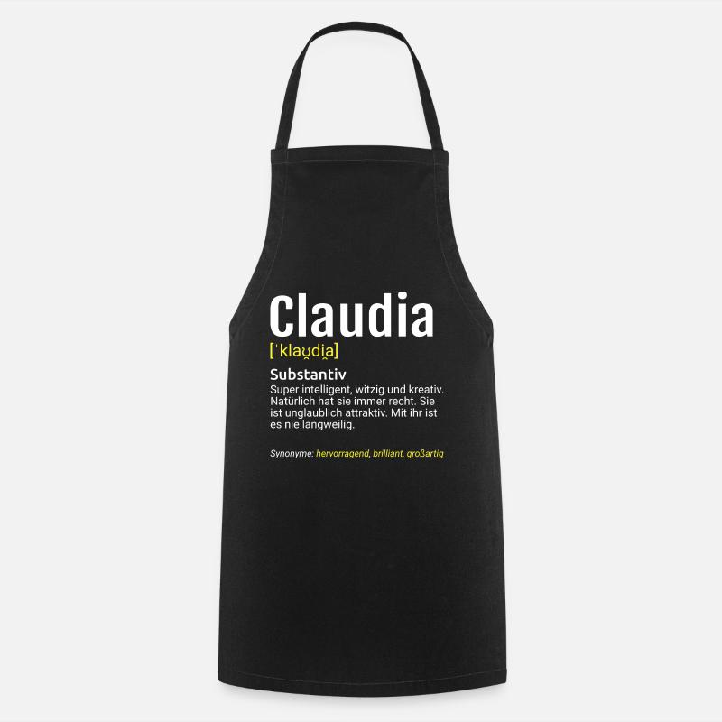 Claudia Name Definition - Kochschürze - Schwarz