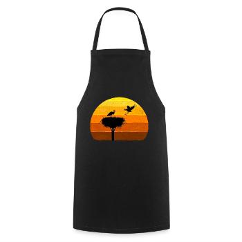 Stork, Nest, Storks, Sunset Bird Flight - Cooking Apron - black - Front - AI Model Male 185 dark (185cm)