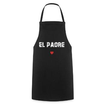 el padre idée cadeau papa - Tablier de cuisine - noir - Devant - AI Model Male 185 dark (185cm)